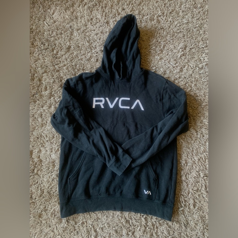 RVCA Black Pullover Hoodie Sweatshirt